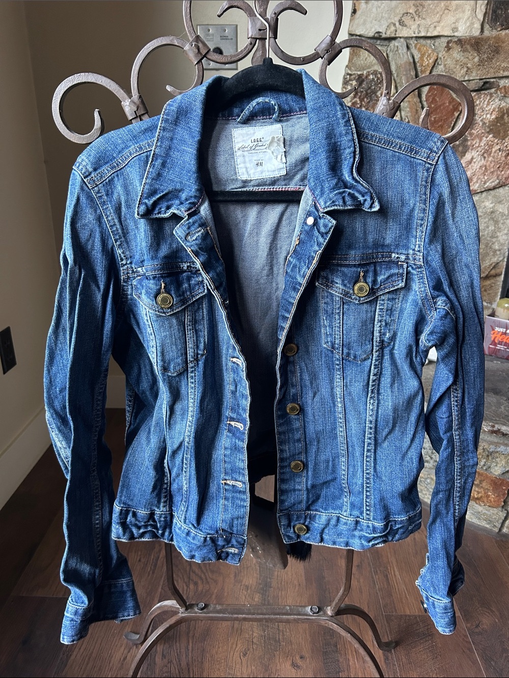 L.O.G.G.: Denim Button-Front Jacket - Blue